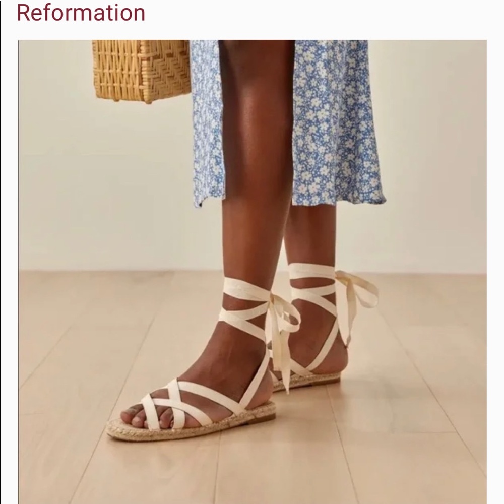 Reformation flat strappy espadrilles size 6.5 NWOT